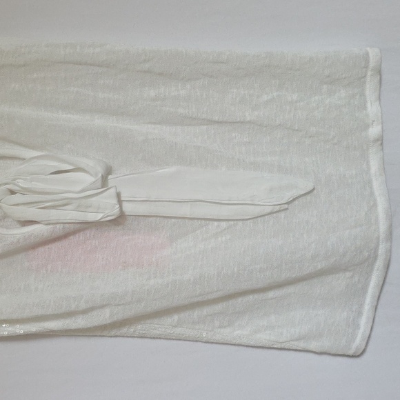 Scandal Italy Laurent Top - White with Sequin Front. Size Extra Small. NWT - Picture 7 of 12